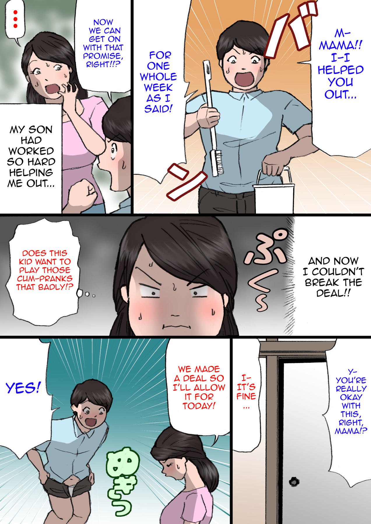 Hentai Manga Comic-Mom Can't Get Angry With Her Mischievous Son-Read-32